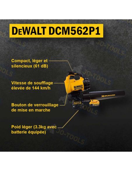 DeWALT DCM562P1 Souffleur Sans Fil Brushless 18V - 5Ah avec 1x