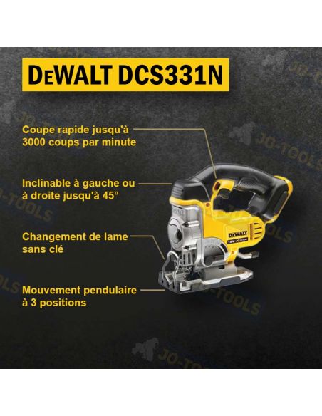 Scie sauteuse pendulaire sans fil DCS335N Dewalt…
