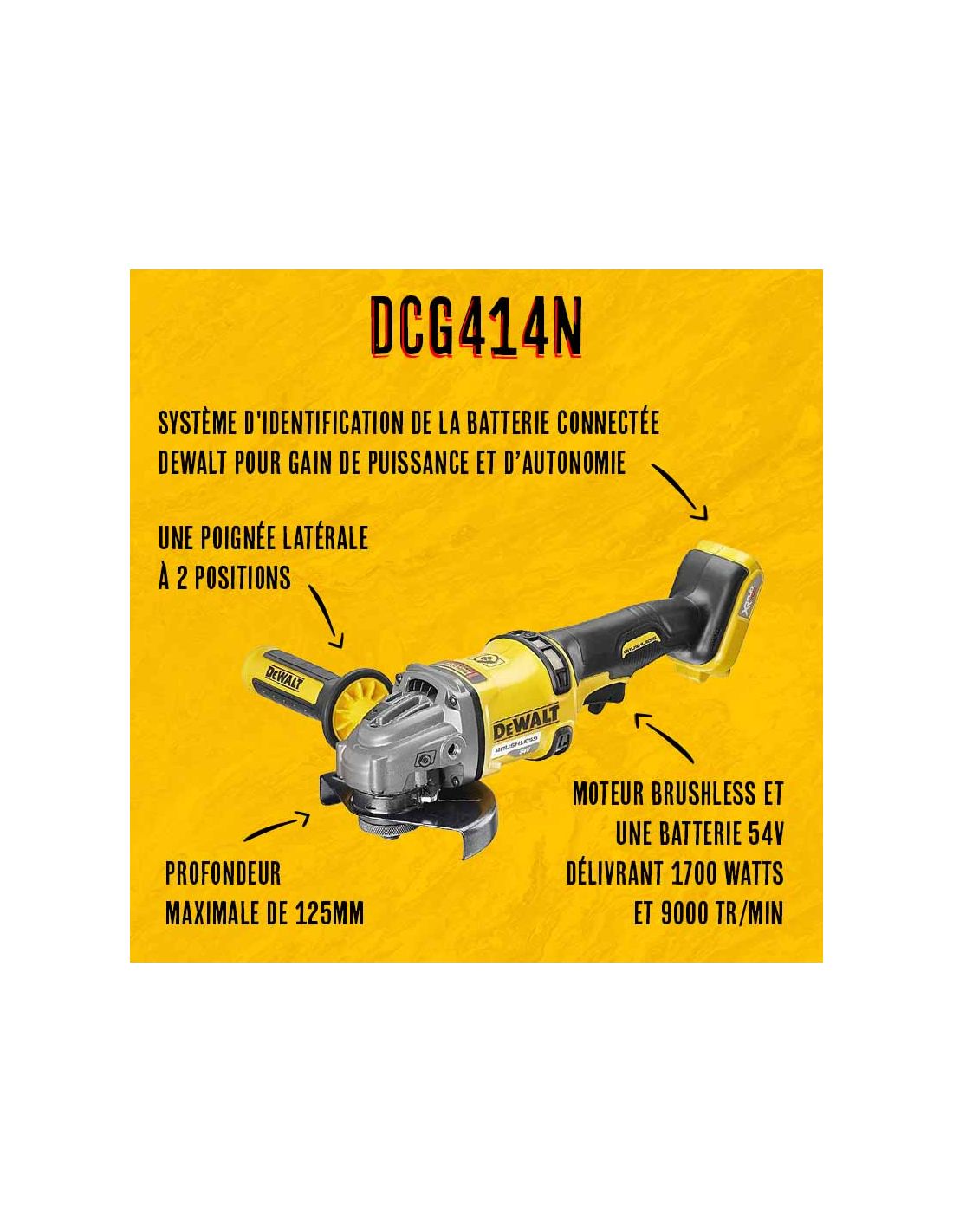 Nouvelle meuleuse 125 mm DEWALT DCG414 pour des applications intensives -  Zone Outillage
