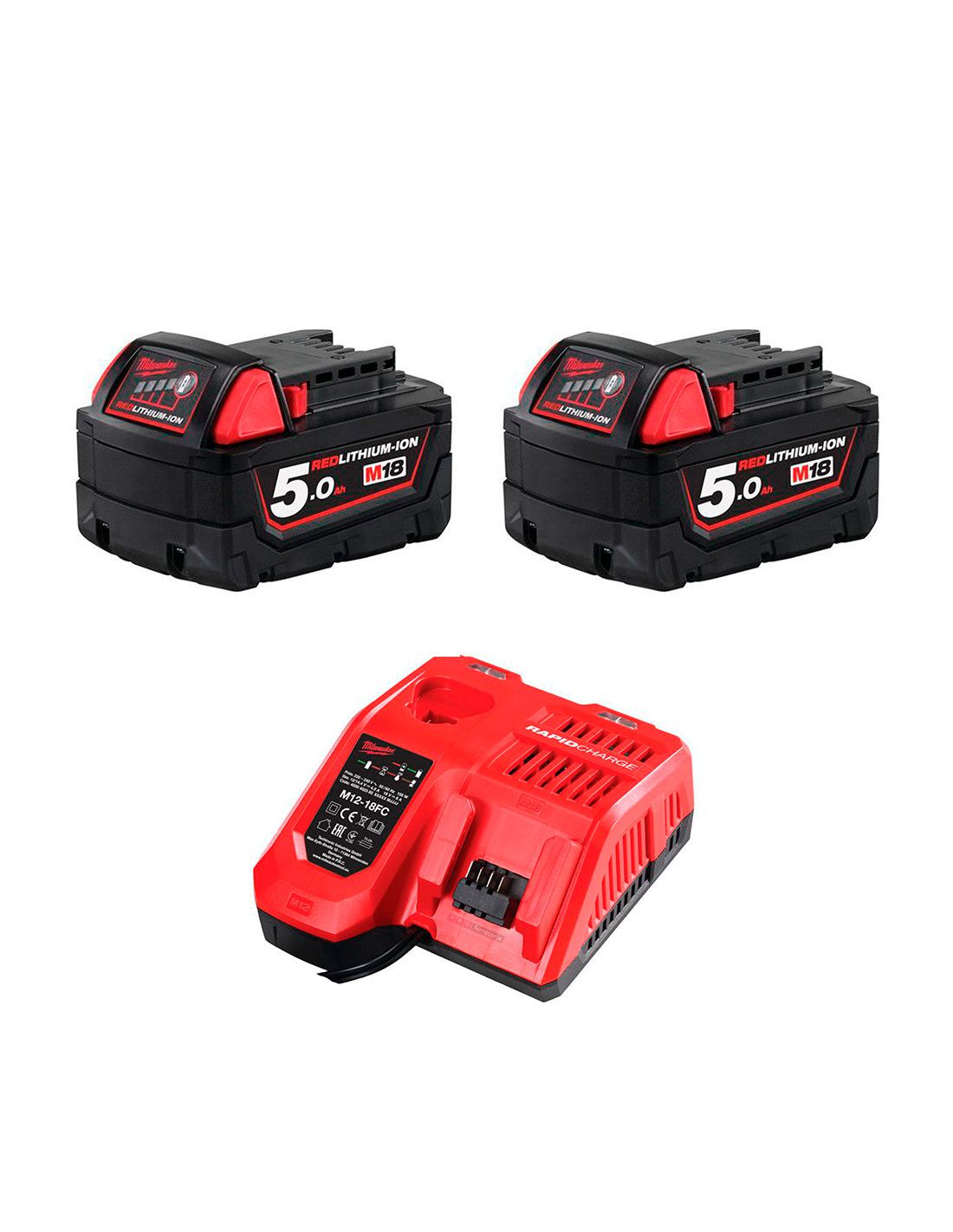 Pack de 3 outils 18V M18BPP3C-502C + 2 batteries 5Ah + chargeur + sac de  transport - MILWAUKEE - 4933472242